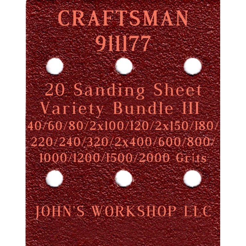 CRAFTSMAN 911177 - 17 Different Grits - 20 Sheet Variety