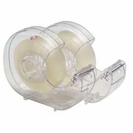 Tape Roll with Dispenser 2 Pack – Clear Sticky Tape with Built-in Cutter – Ideal for Gift Wrapping, Office, Arts & Crafts