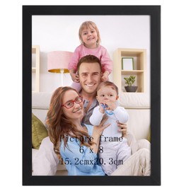 Giftgarden 6x8 Picture Frame Black, 6 by 8 Thin Photo Frame for Wall Tabletop Display, Single