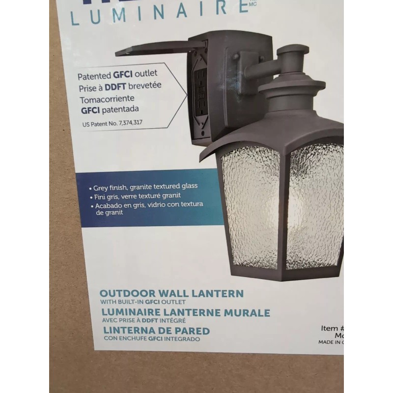 Home Luminaire 80694 Spence 1-Light Outdoor Wall Lantern Grey Finish