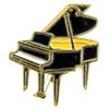 Grand Piano Black Pin 1"