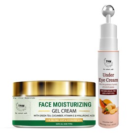 TNW-The Natural Wash Face Moisturizing Gel Cream & Under Eye Cream with Natural Ingredients | For Fighting Signs of Ageing and Dark Circles | Chemical Free Skincare Products