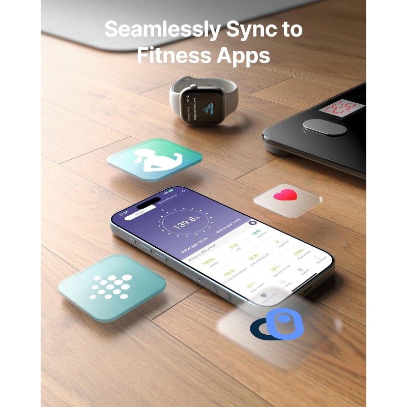 FitIndex Smart Body Fat Scale -13 Body Composition Analyzer -