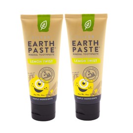 Redmond Earthpaste - Natural Non-Flouride Toothpaste, LemonTwist, 4 Ounce Tube (2 Pack)