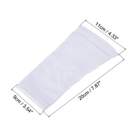 PATIKIL Size M Soccer Shin Guard Socks, 2 Pack Breathable Sleeves for Running, White