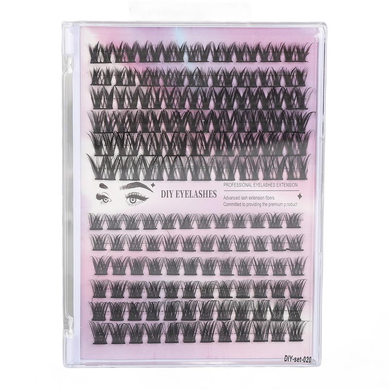 126 Cluster Lashes 10‑14mm Fluffy D Curl Individual Lashes for
