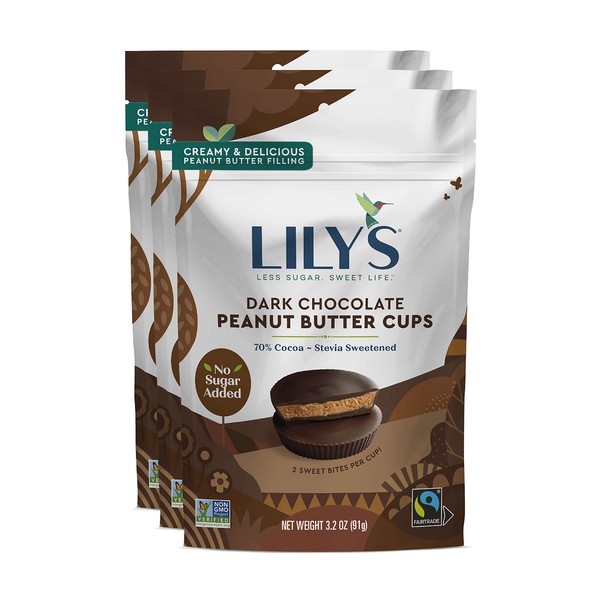 Dark Chocolate Peanut Butter Cups by Lily's Sweets | Made