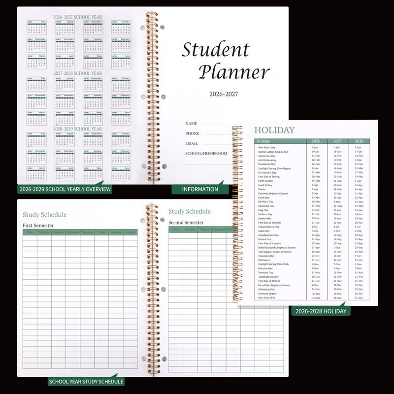 Student Planner 2026-2027 - Monthly and Weekly School Planner 2026-2027