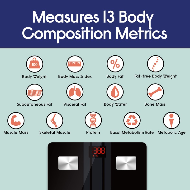 EnerPlex Fit 2020 Model Bluetooth Body Fat Scale, Weight Scales