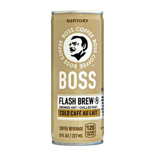 BOSS Coffee by Suntory - Japanese Flash Brew Coffee with Milk, 8oz 12 Pack, Imported from Japan, Au Lait, Espresso Doubleshot, Ready to Drink, Contains Milk, No Gluten