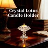 Xisakaca Crystal Lotus Flower Candle Holder, Votive Tealight Candlestick Stand