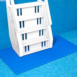 Pool Ladder Mat - 36 x 24 Inch Large Pool Ladder Pad Protective Swimming Pool Step Mat with Texture for Above Ground Swimming Pool Steps Liners and Stairs (Striped)