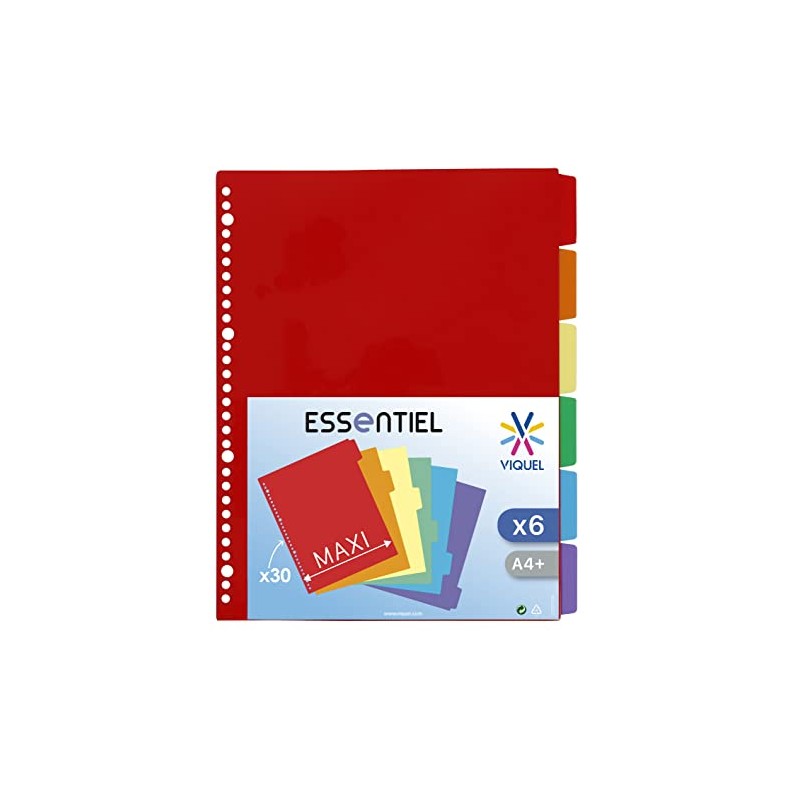 Viquel A4 Maxi Dividers Polypropylene Pack of 6