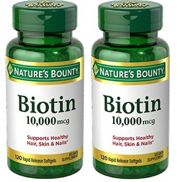 Nature's Bounty Biotin 10,000 mcg, Rapid Release Softgels 120 ea (Pack of 4)