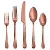 Hampton Forge Skandia Mirabella Satin Flatware Set, 20 Piece, Copper