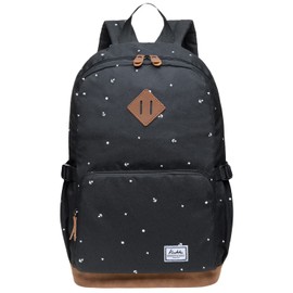 Kaukko Backpack for Men and Women, Chic and Practical Backpack for School, University, with Laptop Compartment and Anti-Theft Bag for Everyday Use Polyester, Black[k1005-3]