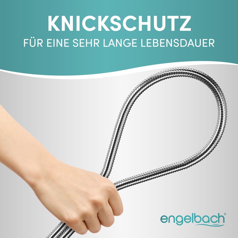 Engelbach® Shower Hose 1.25 m with Double Twist Protection, Stainless