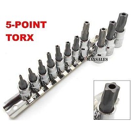 (KaleidoScope)11pc 5-POINT TORX STAR TAMPER PROOF SECURITY BIT SOCKET SET
