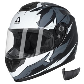 TRIANGLE Motorcycle Helmets Full Face Motorcycle Helmet for Men & Women with Tinted and Clear Visor Meet Dot Approved