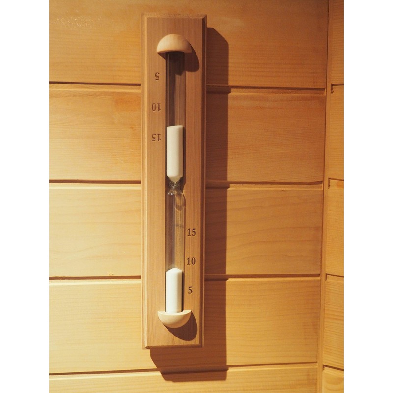 HSE Deluxe Cedar Wall-Mounted Rotating Sauna Sand Timer (15 Minutes,