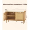 Akxomel Rattan Shoe Storage Bench with Cushion, 2-Tier Entryway Bench
