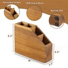 BWODYAY Straw Holder, Acacia Wood Straws Organizer, Cupboard Reusable Straws