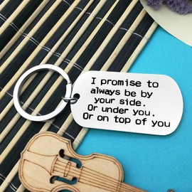 Funny Boyfriend Gifts Husband Keychain I Promise to Always Be Your Side Keychain Valentines Day Gifts for Men Christmas Birthday Gifts Anniversary Keychain Gifts for Him Her