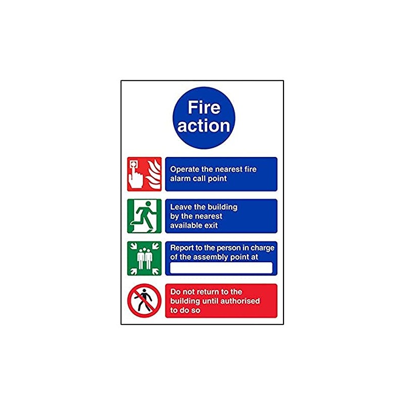 V Safety Fire Action Sign - General Fire Action Do