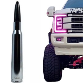 VMS CHROME WITH BLACK TIP BULLET ANTENNA FOR FORD F150 F250 F350 ALL YEARS