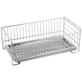 Pearl Metal HB-3937 Slim Stainless Steel at Aqua Dish Drainer Basket Silver