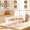 HOTUT Egg Container for Refrigerator, 2-Tier Automatic Egg Holder for