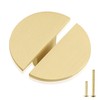 QOGRISUN 5-Pack Solid Brass Cabinet Pulls, Gold Half Moon Drawer