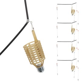 Vbest Life Portable Fishing Bait Cage, 4 Pieces, Lightweight Portable Fishing Bait Trap, Basket Feeder, Fishing Tackle Accessories, 50 g