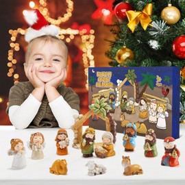 Advent Calendar 2025, 24 Days of Christmas Nativity Scene Set, Fun Toys for Boys, Girls, Kids and Toddlers, Christmas Party Gifts