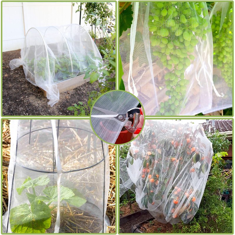 Garden Netting Pest Barrier, Plant Covers 8x24Ft Mesh Mosquito Net