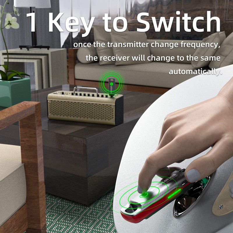 Wireless Guitar System, Westshell 1 Key to Switch Guitar Wireless