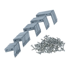 HELPMATE Chair Angle Set with 50 Angles + 200 Screws - Galvanised Angle Connector - Furniture Angle with Excellent Corrosion Protection, Stable & Durable - Easy Assembly