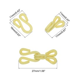 sourcing map Sewing Hooks and Eye, 12pcs - Polyester Covered Sewing Hooks and Eyes Closure for Clothing, Bra, Skirt, Sewing DIY Craft(Yellow, 37mm Length)