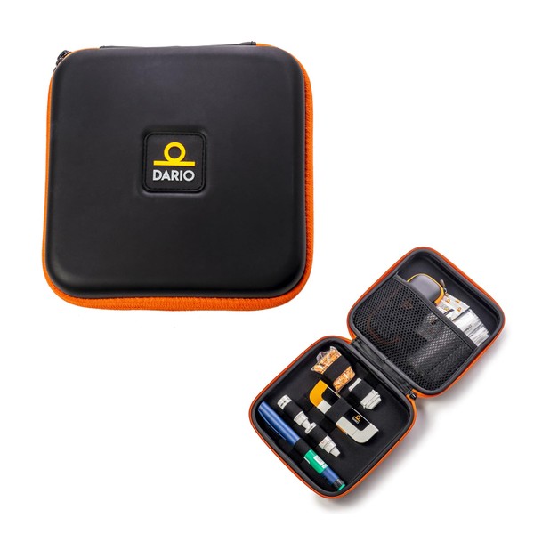 DARIO Diabetes Travel Case Bag – For Glucose Monitor Kit & Other Diabetic Supplies (Large, Black)