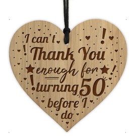 Red Ocean Turning 50 Funny 50th Birthday Gift For Him Her Engraved Heart 50th Birthday Gift For Women Men
