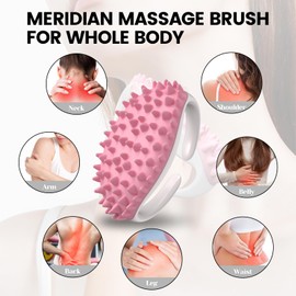DOCOCO Meridian Massage Brush, Cellulite Massager Brush, Massage Body Brush, Silicone Body Scrubber for Firm, Smooth Skin, Full Body Massage Brush for Thighs, Legs & Buttocks, 2Pcs