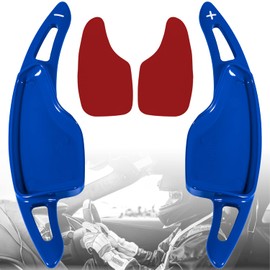 LAIKOU Aluminum Alloy Steering Wheel Paddle Shifter Extension Covers Interior Decoration Accessories Fit for 2016-2021 chevy Camaro, for 2019 Chevy C7 Corvette Stingray Grand Sport Z51 Z06 ZR1 (Blue)