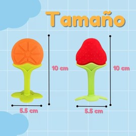 Set de Mordedera Para Bebes Frutas Juguete con Diseño Frutal Mordedera con Textura para Comezón en Encías Mordedor para Niños Infantes y Bebes Alivia Dolores (Surtido / 3 Piezas)