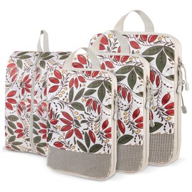 Compression Packing Cubes for Travel, Travel Essentials Luggage Organizer bags for Suitcase, Durable Compression Travel Packing Cubes for Carry on Backpack (A)