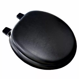 Jones Stephens C3B5R290 Black Round Padded Wood Toilet Seat