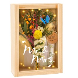 Hochzeitsgeschenk Geldgeschenk Hochzeit，LED Hochzeitsgeschenke für Brautpaar Hochzeitskarte Geldgeschenk Geschenk Hochzeit，Hochzeitsgeschenk Geld Trockenblumen Reagenzglas für Verlobung, Hochzeitstag