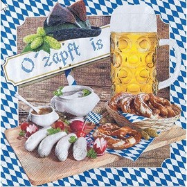 20 Napkins O zapft is/Bavaria/Oktoberfest/Diamond 33 x 33 cm