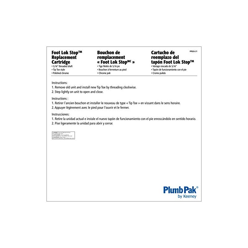 Plumb Pak PP826-21 Tip Toe Replacement Cartridge, 5/16 in Threaded
