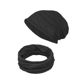 TMK 1215 Children's Hat and Scarf Set, Neck Warmer and Hat, 100% Cotton, black
