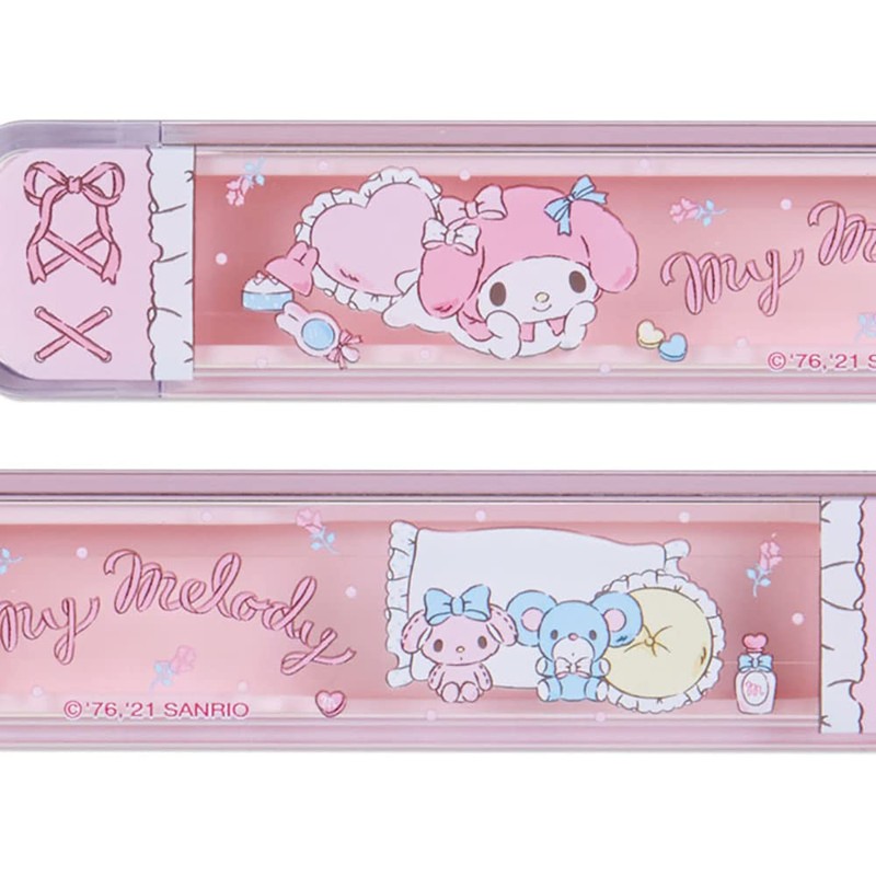 Sanrio 879096 SANRIO Chopsticks & Case Set, Antibacterial, Name Stickers,